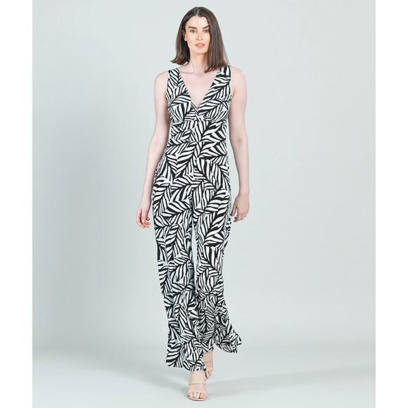 Clara Sun Woo Signature Jumpsuit - Leaf Stripe - Picture 2 of 14